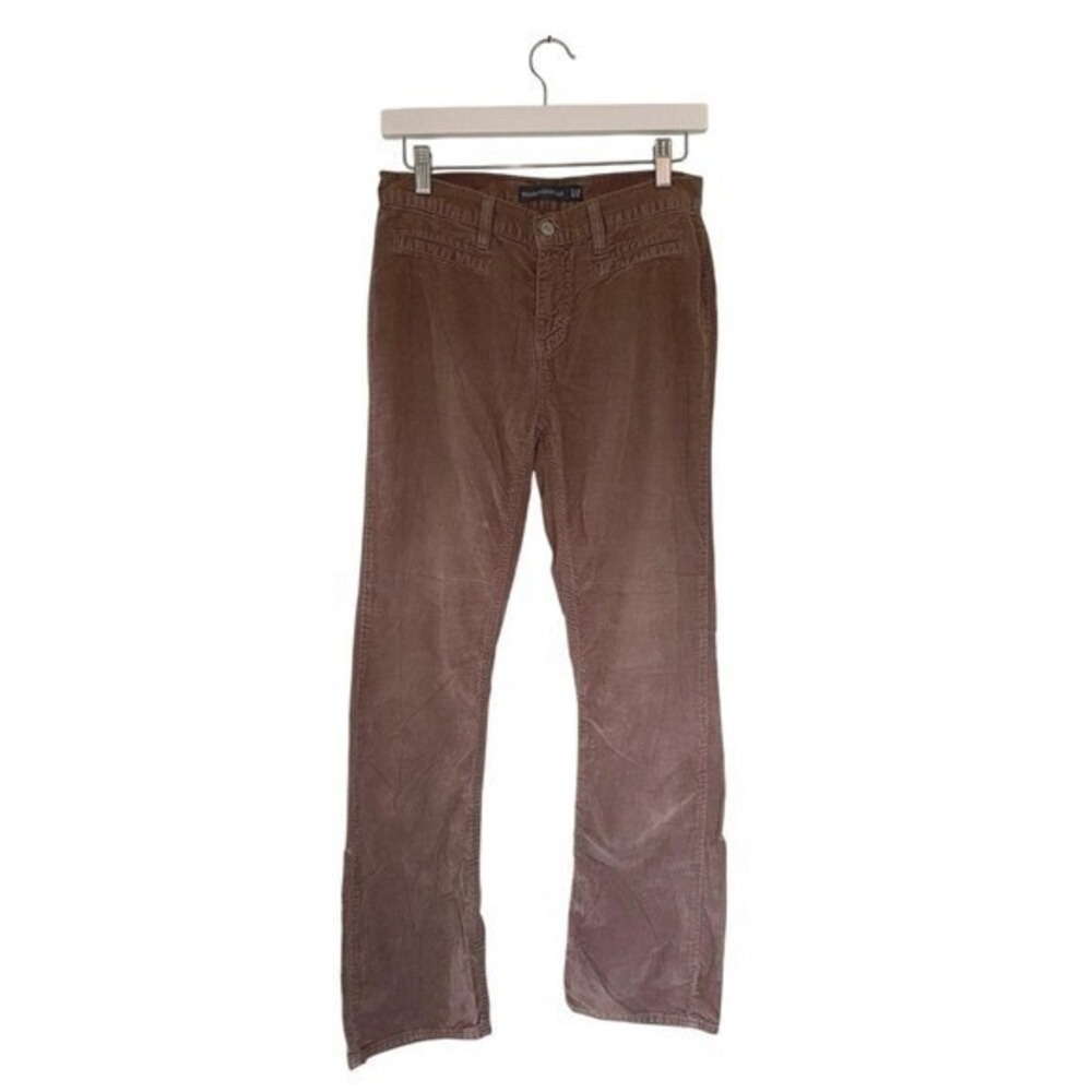 GAP Modern Boot Cut Low Rise Pants Women 2 Reg Brown Corduroy Y2K Vintage 2000s